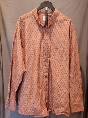 ROWM Patterned Button-Down Shirt Brick Red Color Men's Size 3XT